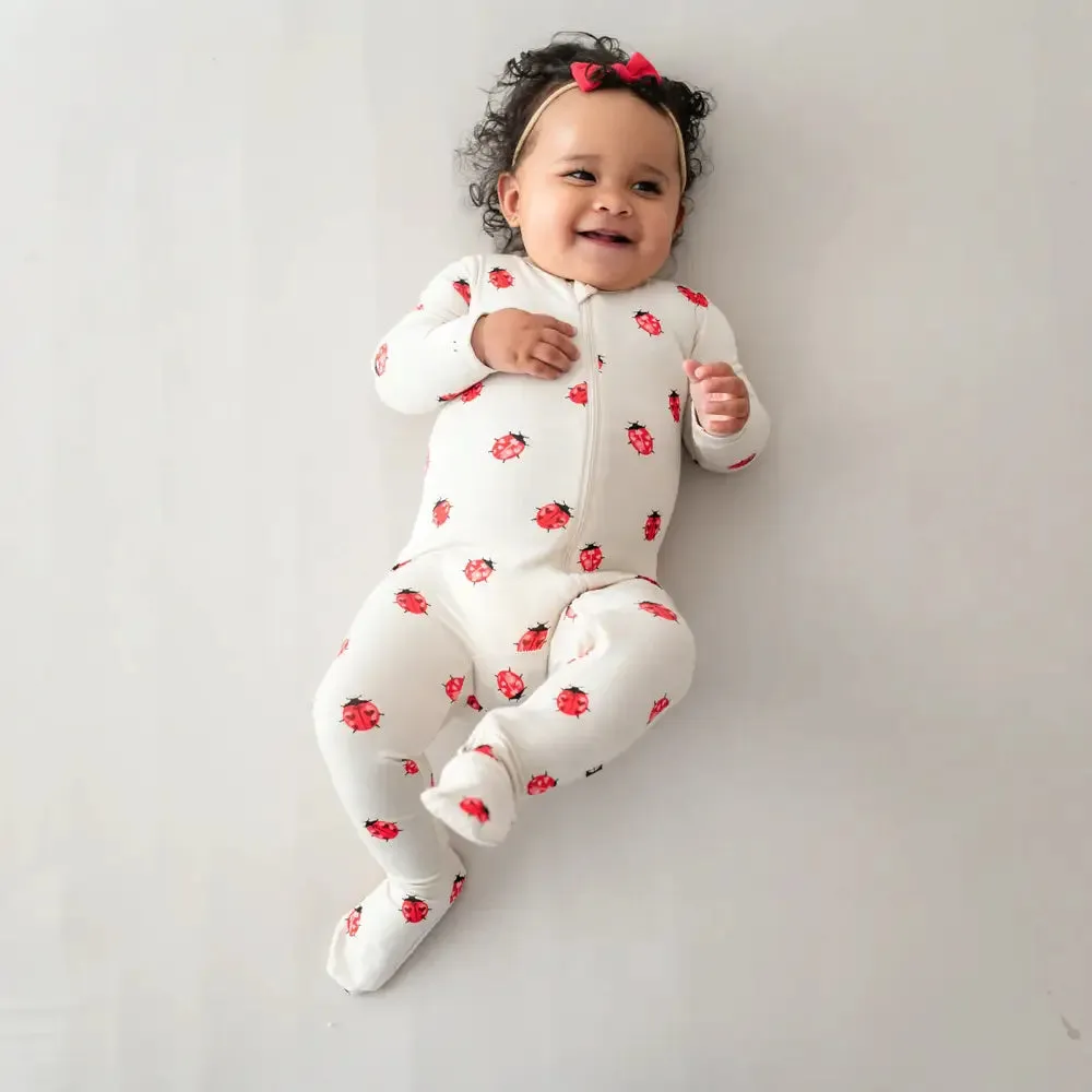 Kyte Baby Printed Zippered Footie in Love Bug