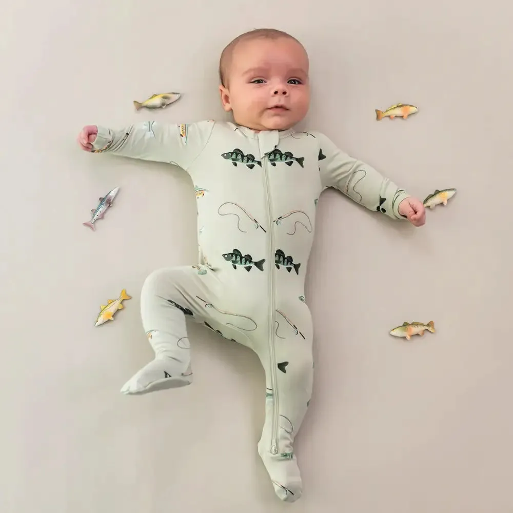 Kyte Baby Zippered Footie in Fishing