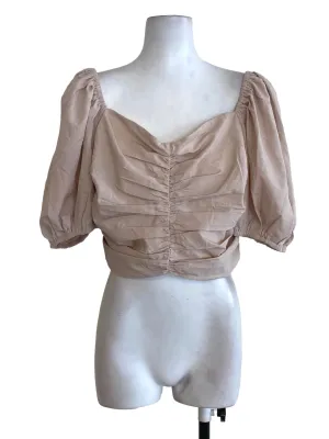 Latte Sweetheart Pleated Top