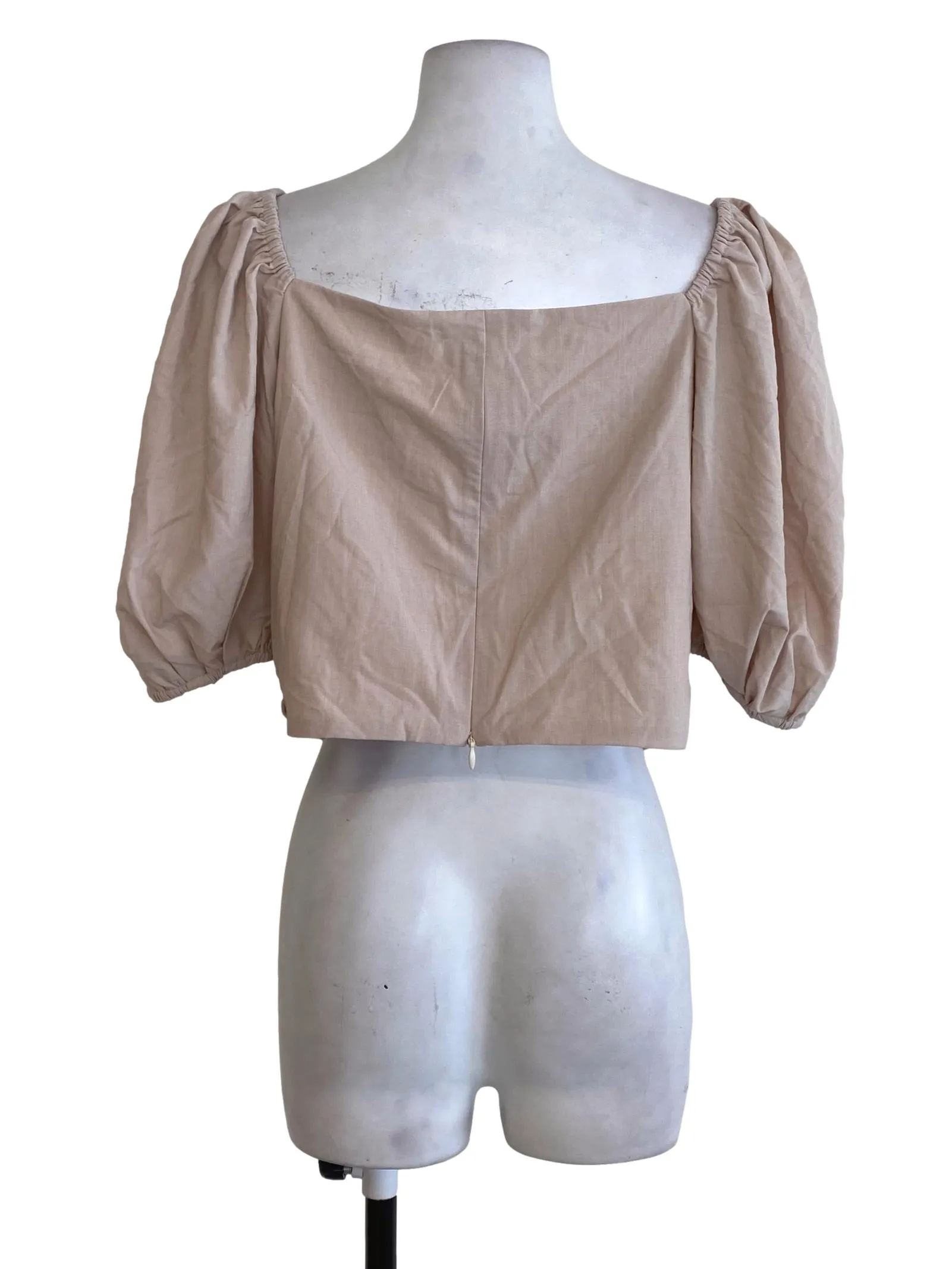 Latte Sweetheart Pleated Top