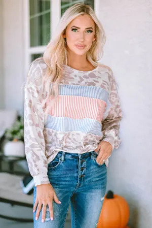 Lila Round Neck Color Block Dropped Shoulder Tee