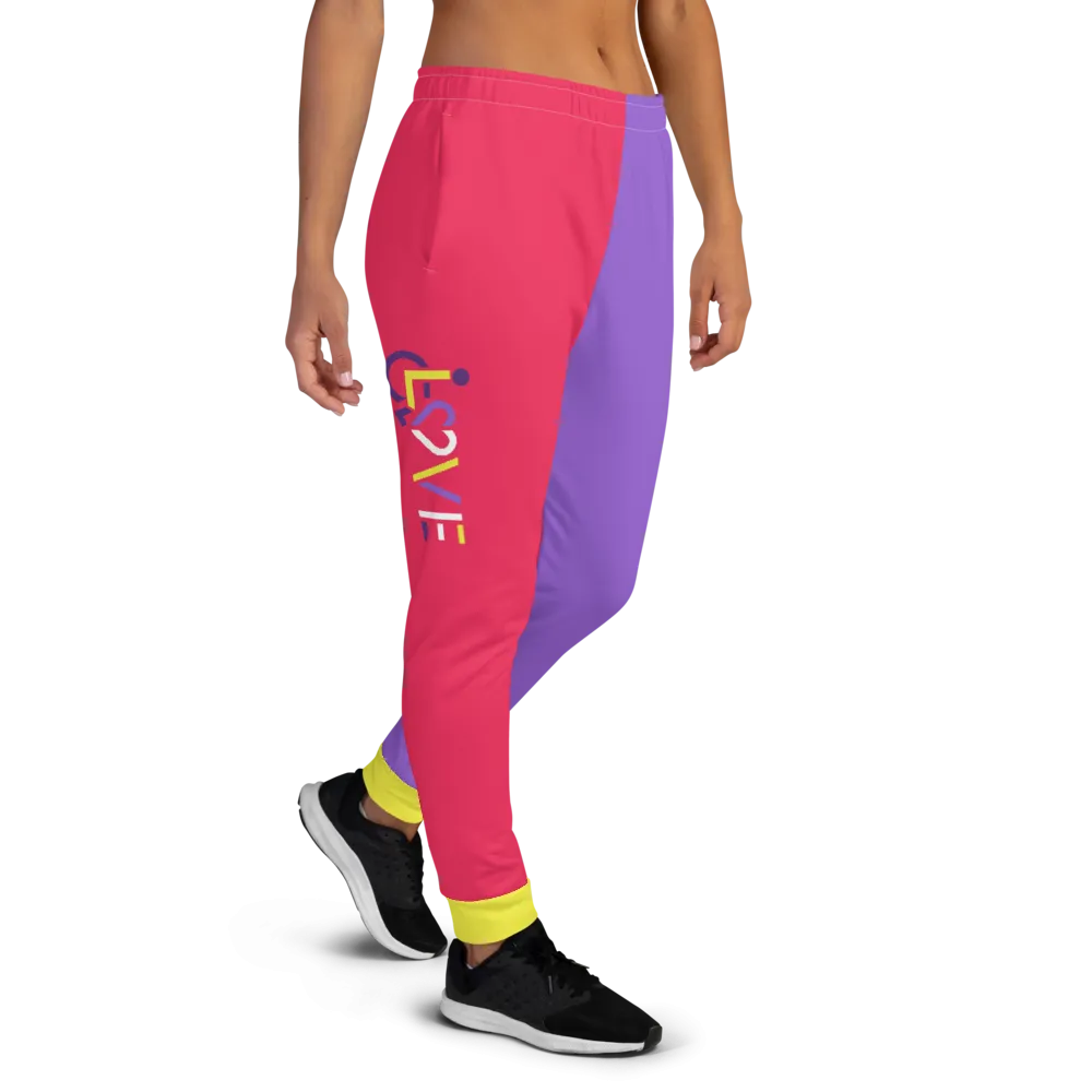 LOVE (for the Disability Community) Women's Color Block Joggers