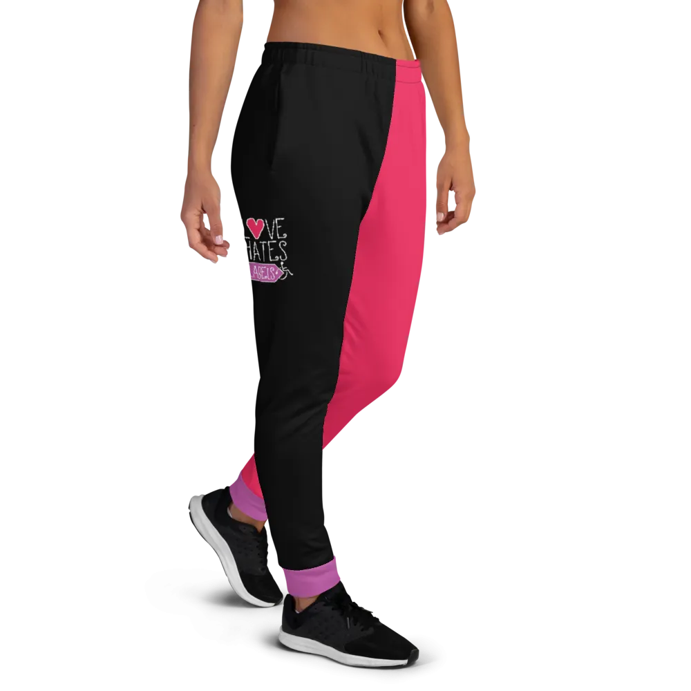 Love Hates Labels (Color Block Women's Joggers)