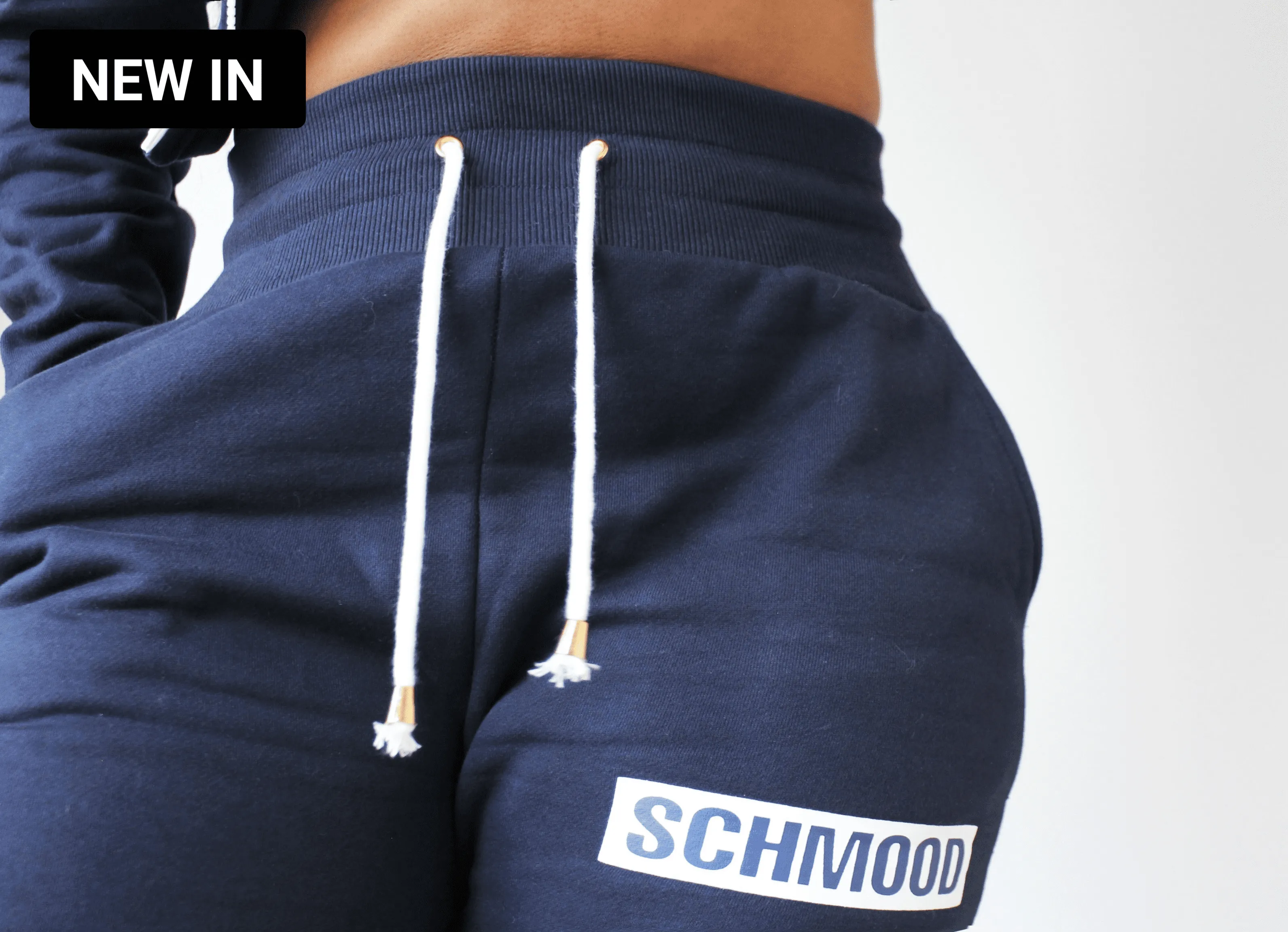 Low-key/Cozy Joggers 2.0 -  Navy Blue/White