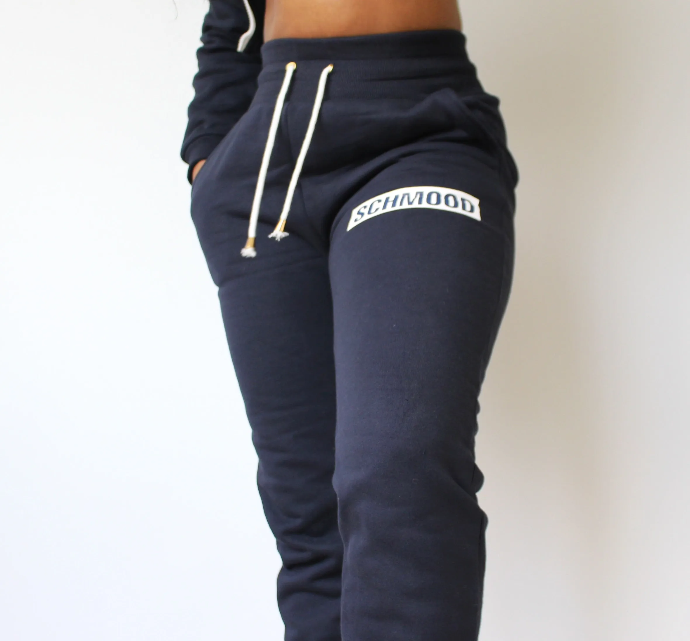 Low-key/Cozy Joggers 2.0 -  Navy Blue/White