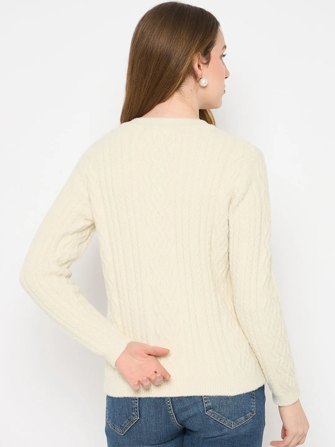 Madame Cable Knit Beige Cardigan