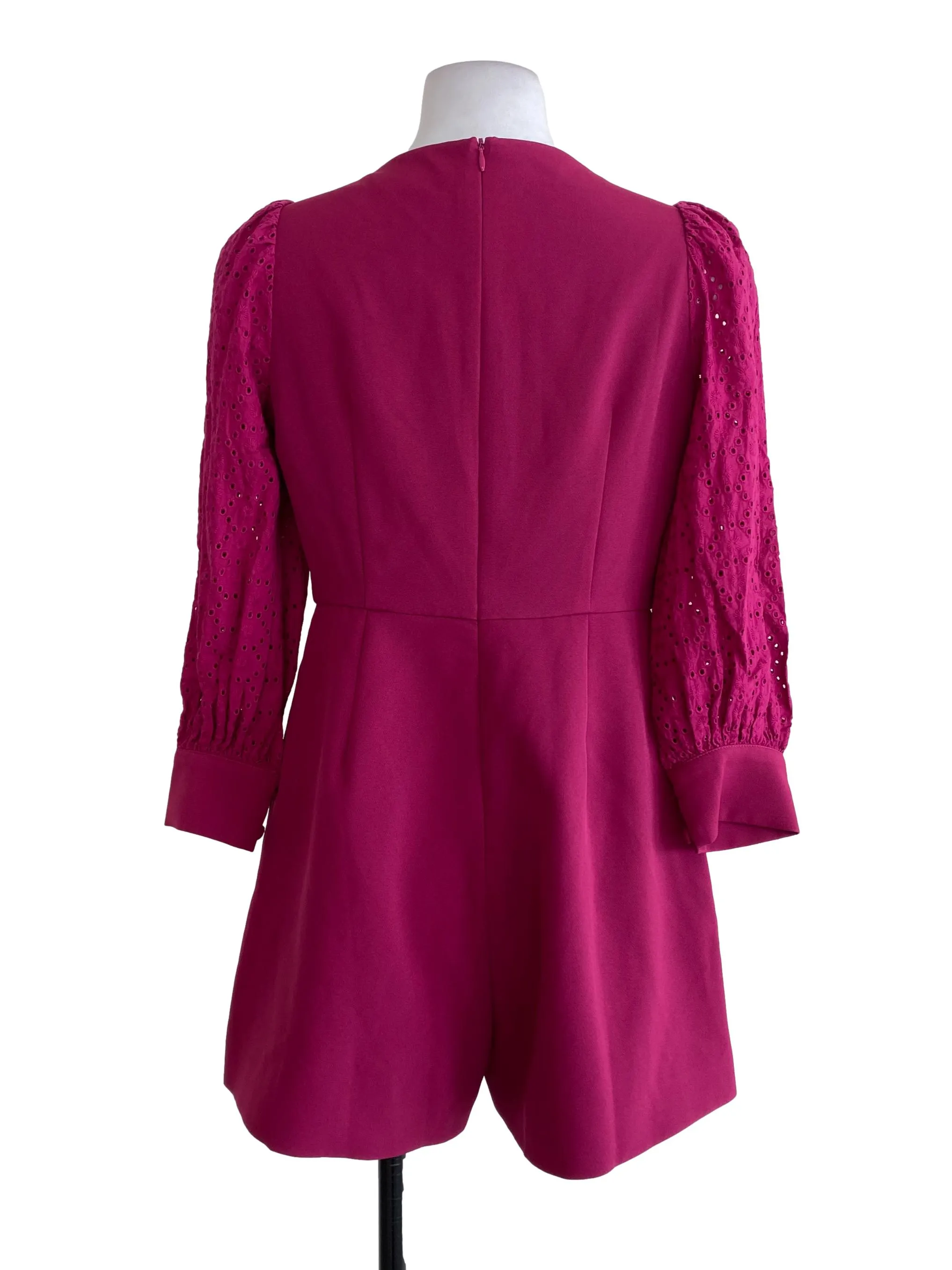 Magenta Embroidered Sleeve Rompers LB