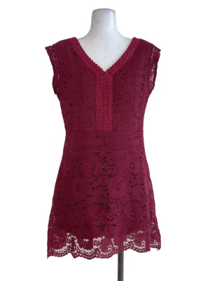 Maroon Floral Lacy Rompers