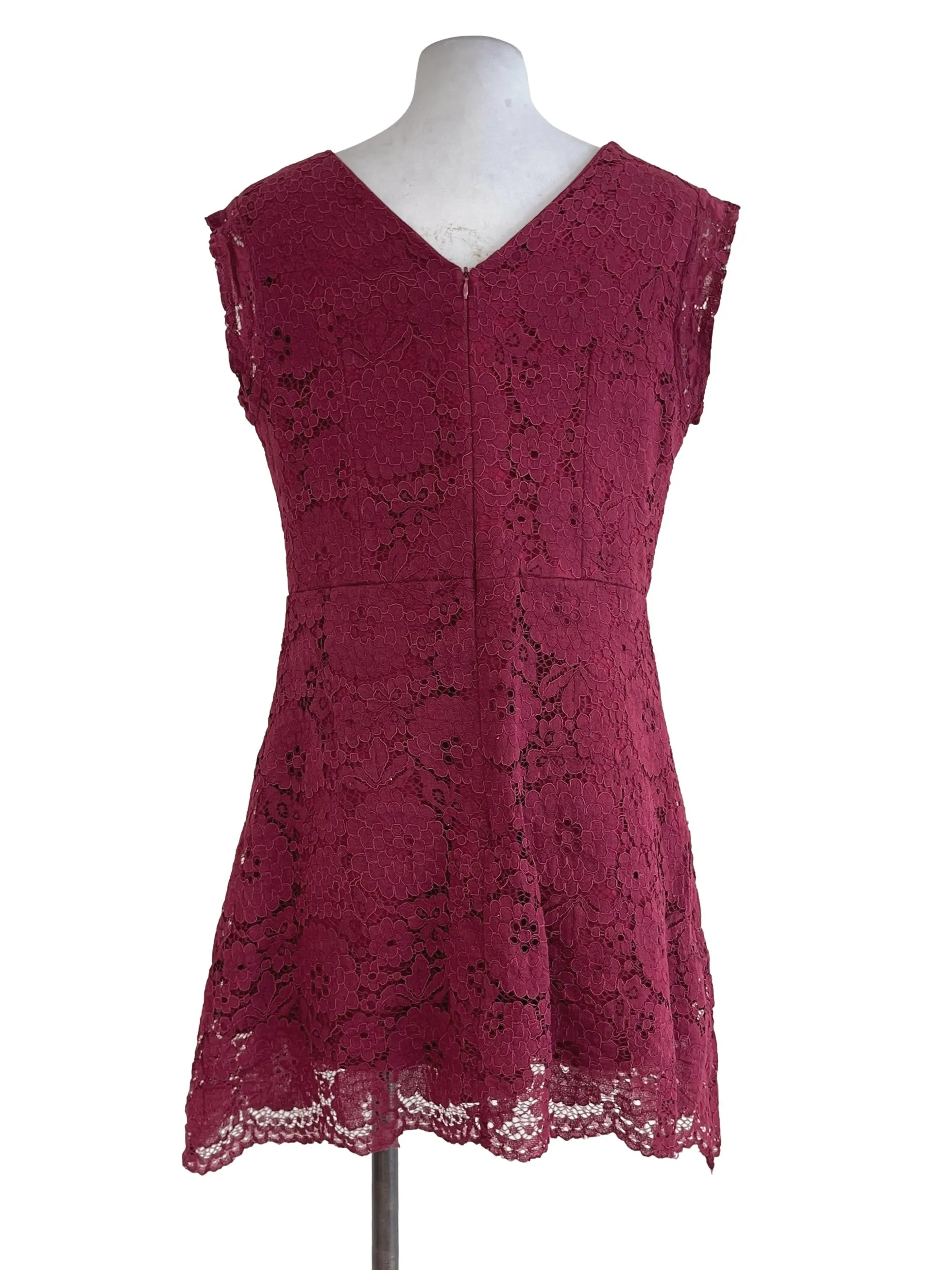 Maroon Floral Lacy Rompers