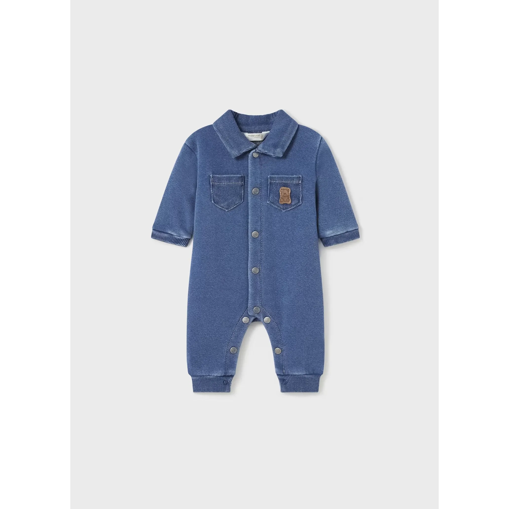 Mayoral Denim One Piece Button Romper