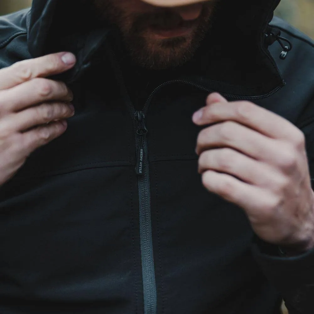 Men's Soft Shell Hoodie - Black