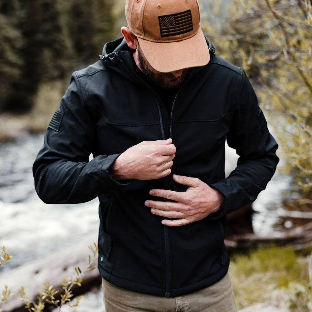 Men's Soft Shell Hoodie - Black