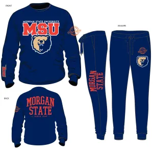 MORGAN STATE COLOR  Chenille Embroidery  Sweatshirt & Joggers -aja