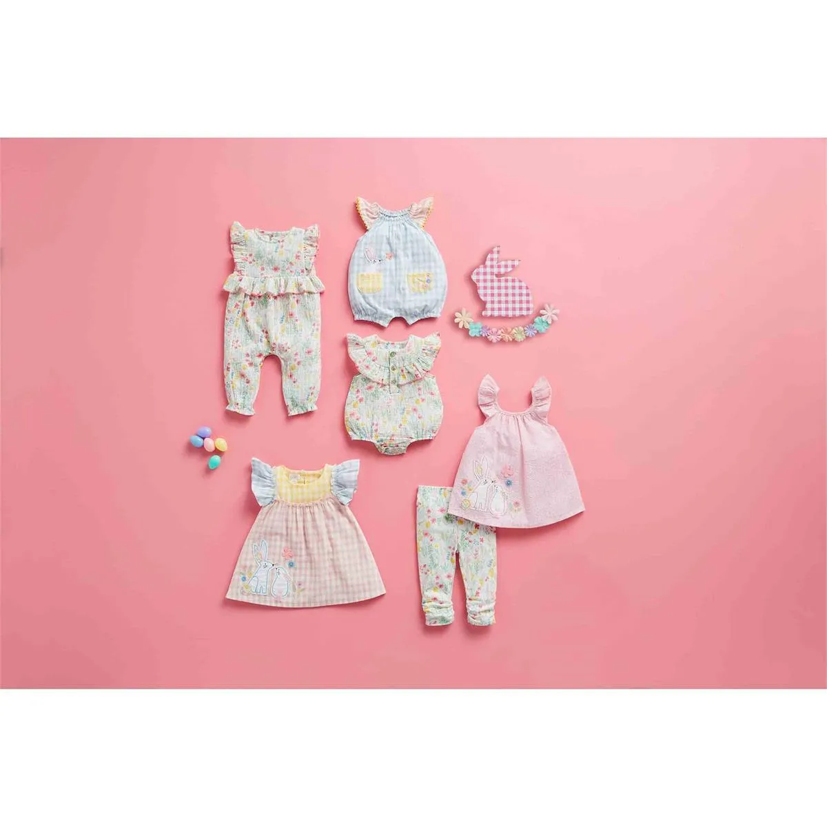 Mud Pie Cotton Gauze Bunny Floral Bubble
