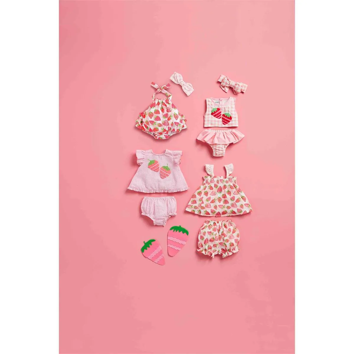 Mud Pie Strawberry Seersucker Pinafore Set