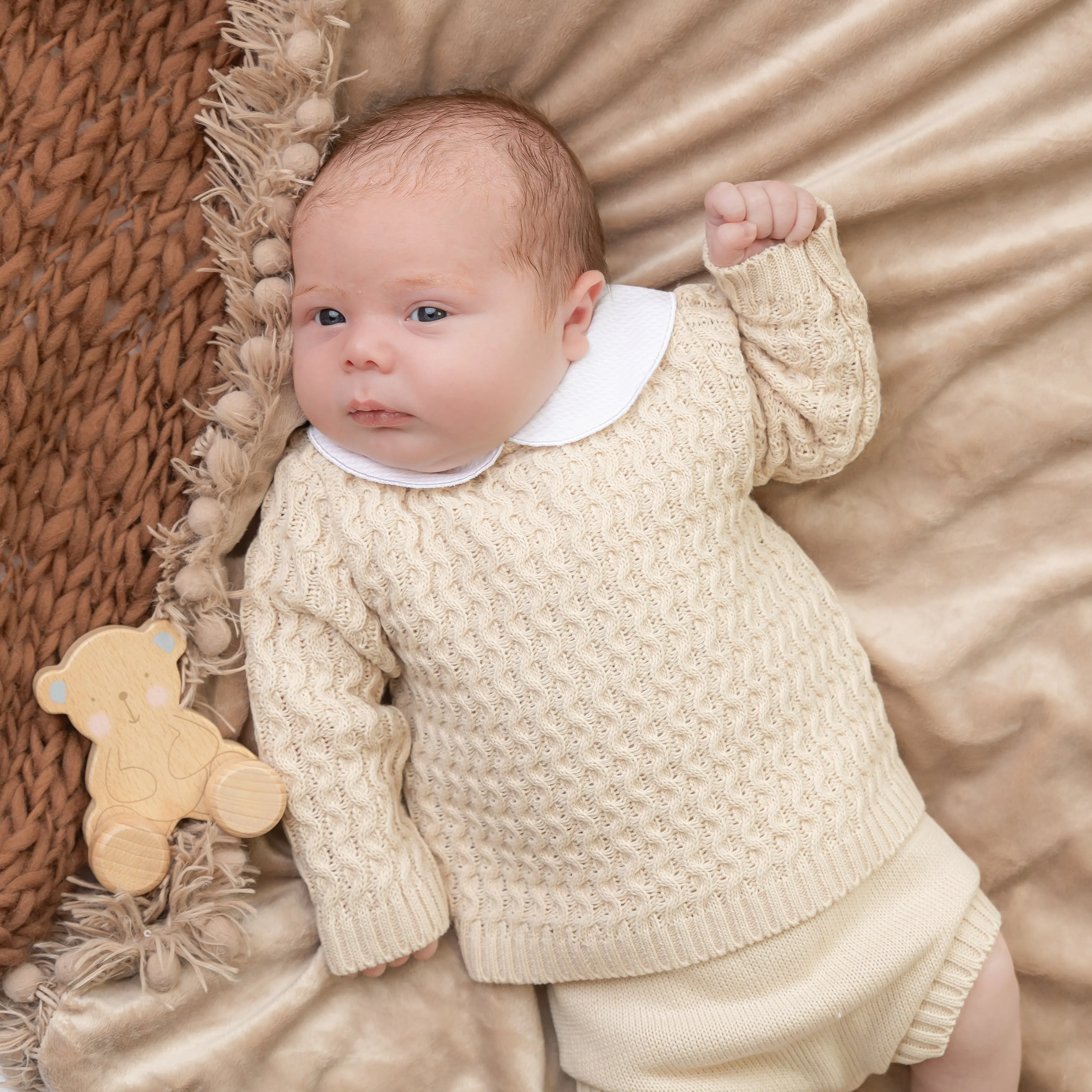 Natural 'Hudson' Knit Romper Outfit