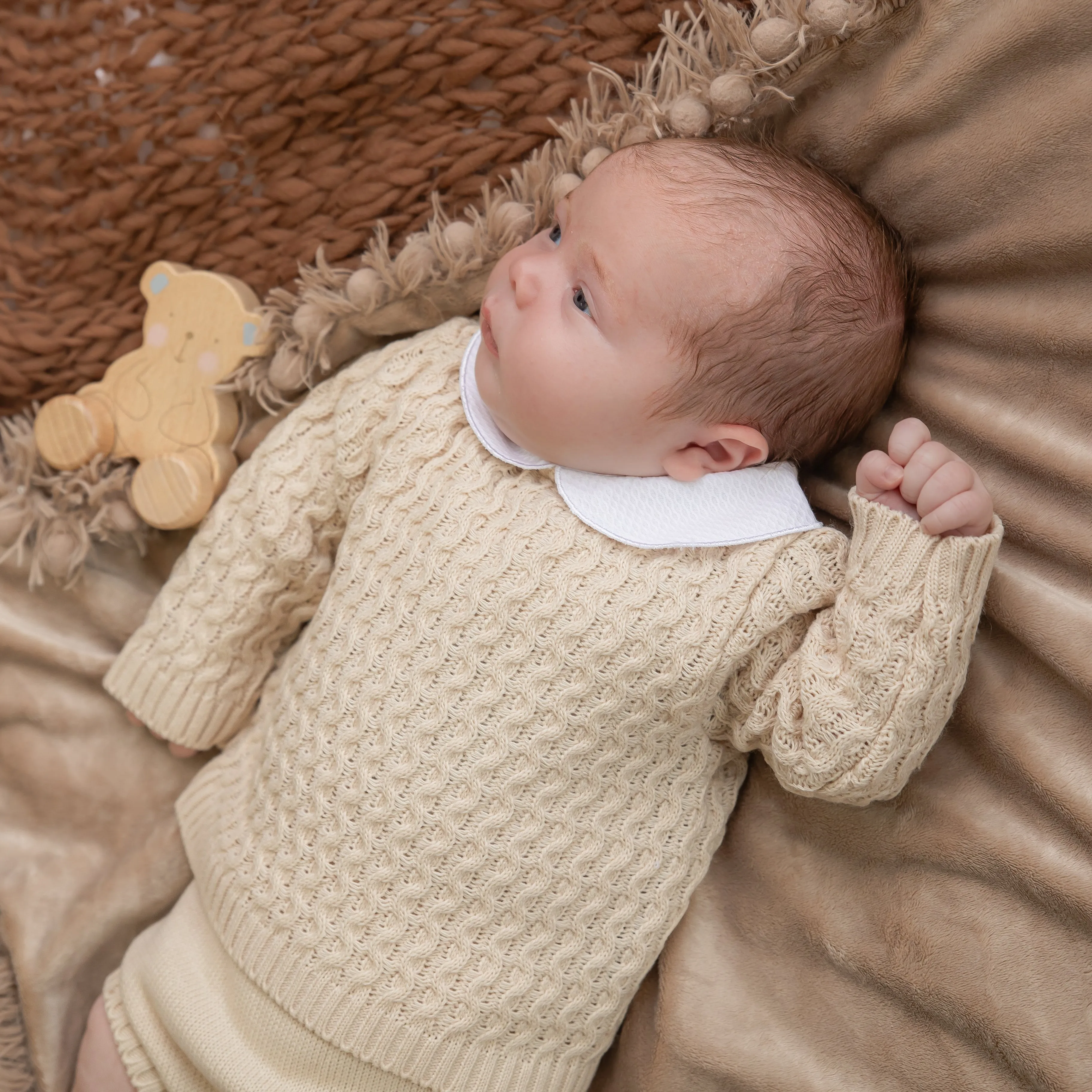Natural 'Hudson' Knit Romper Outfit