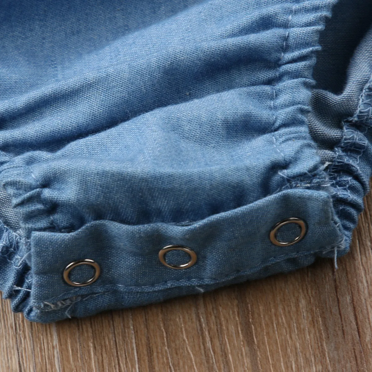 Newborn Baby Girl Ruffles Denim Romper