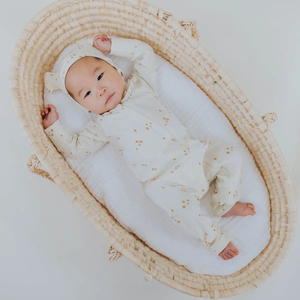 Organic Cotton Zip Romper - Stardust