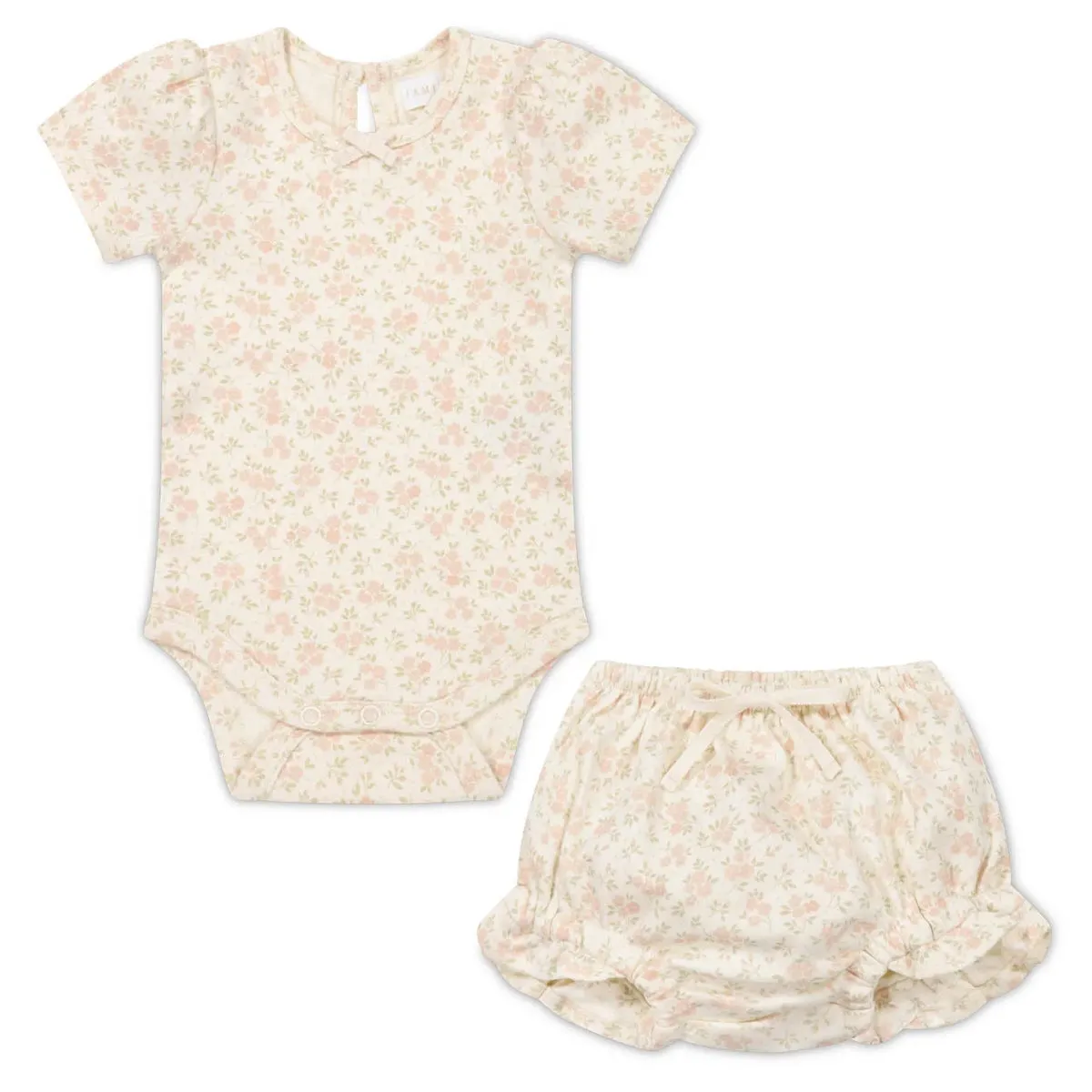Organic Rosalie Floral Baby Set