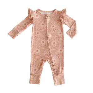 Organic Ruffle Zip Suit - Bloom Floral
