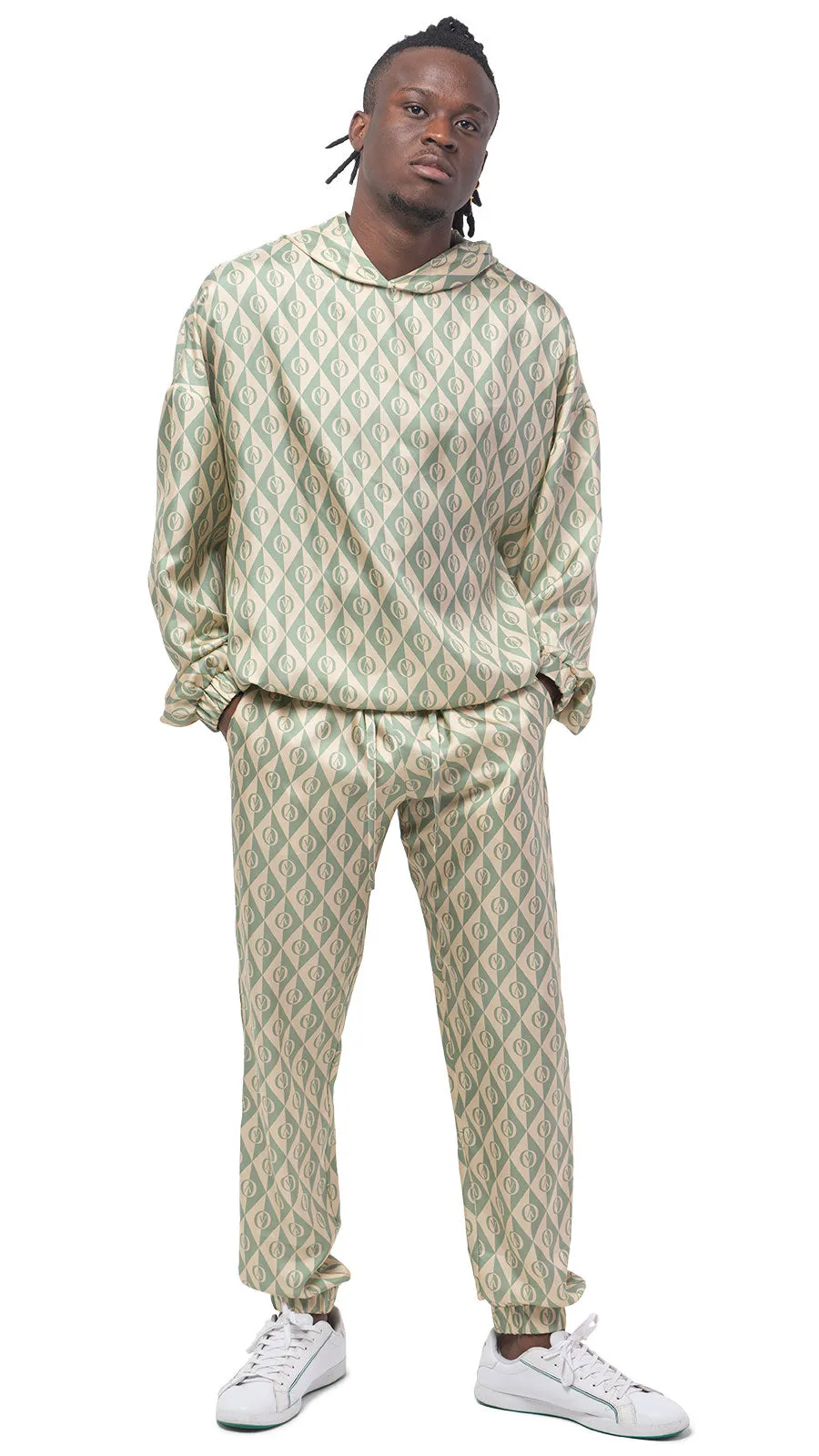 OV Rhombus Print Silk Joggers