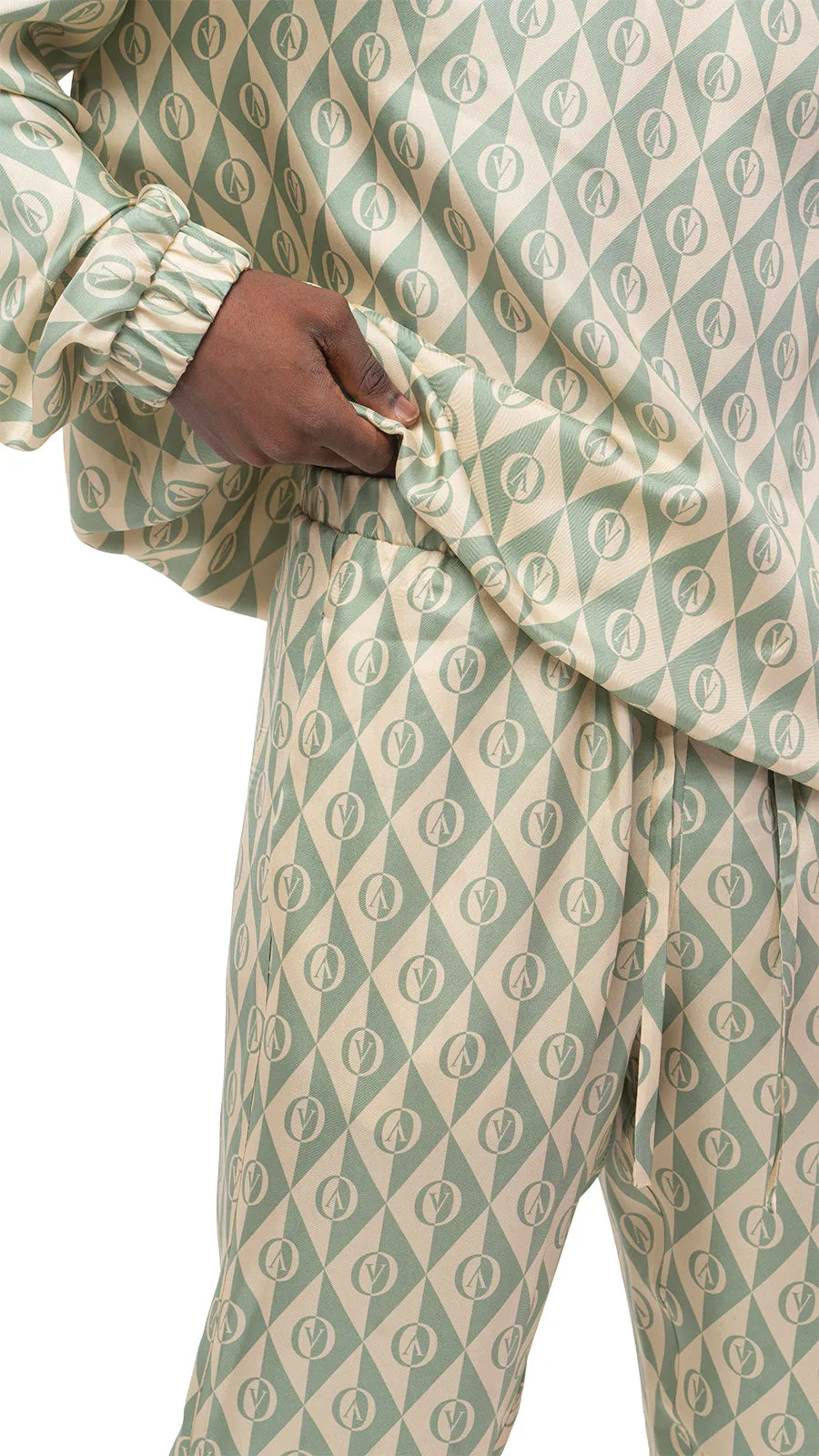 OV Rhombus Print Silk Joggers