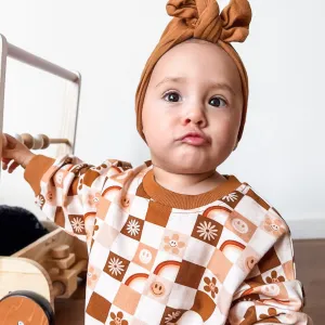 Oversized Cozy Romper - Retro Check