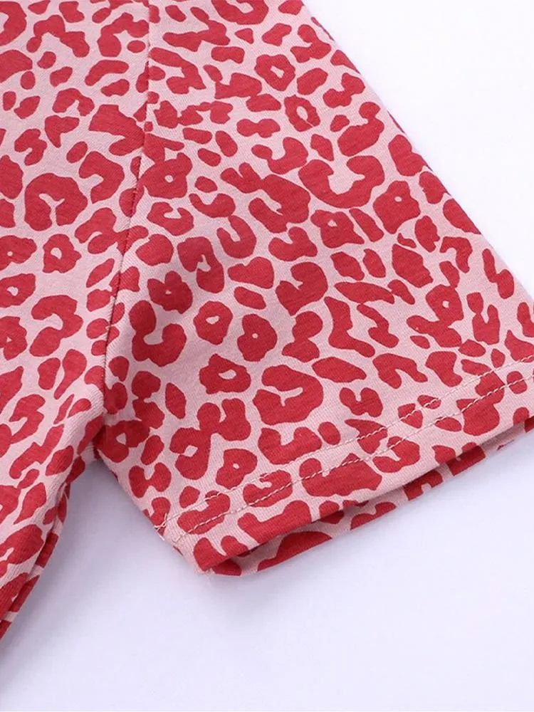 Pink Leopard Baby Zip Sleepsuit Romper - SHORT SLEEVED