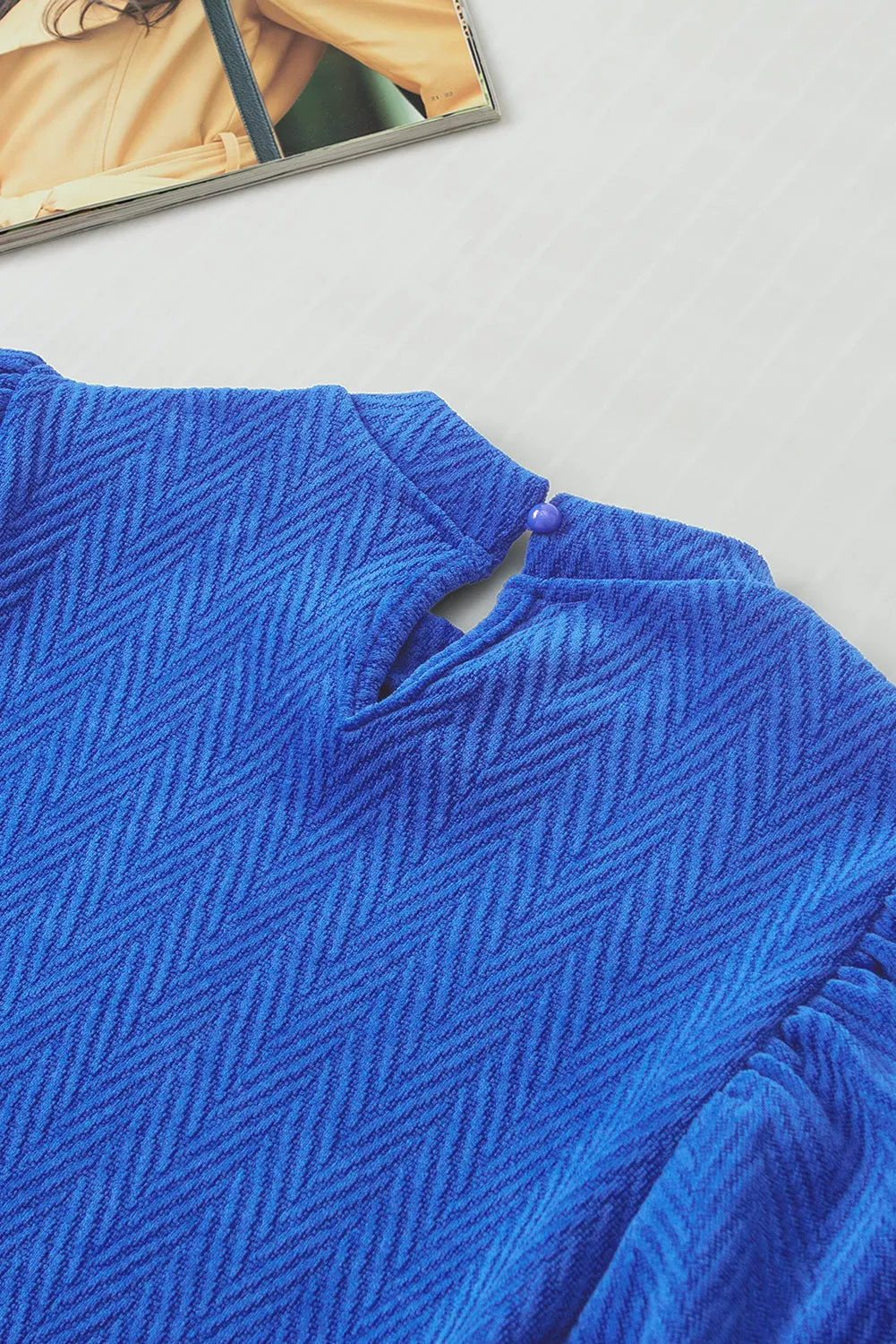 Puff Sleeve Mock Neck Blouse