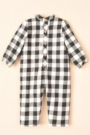 "Antonio" Black & White Gingham Romper