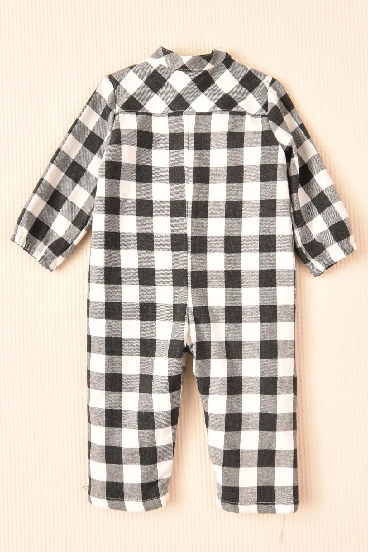 "Antonio" Black & White Gingham Romper