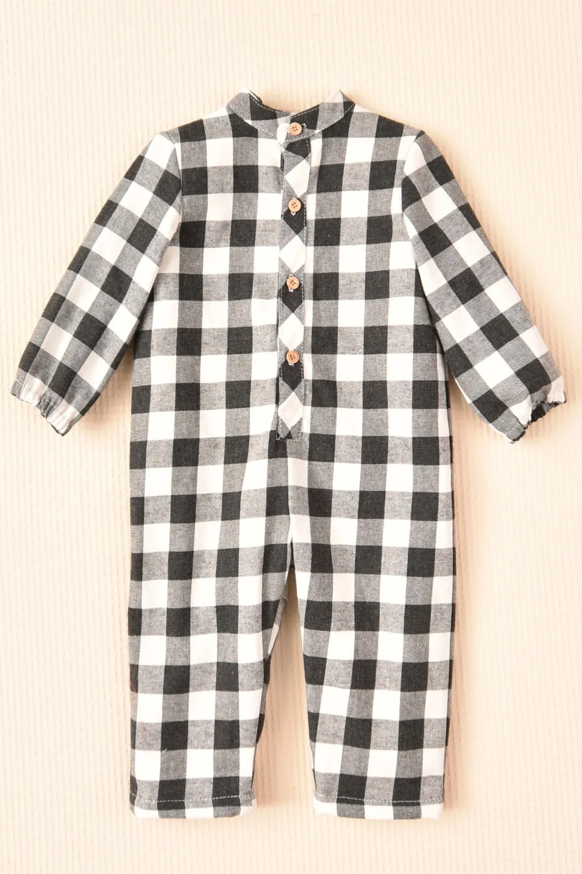 "Antonio" Black & White Gingham Romper