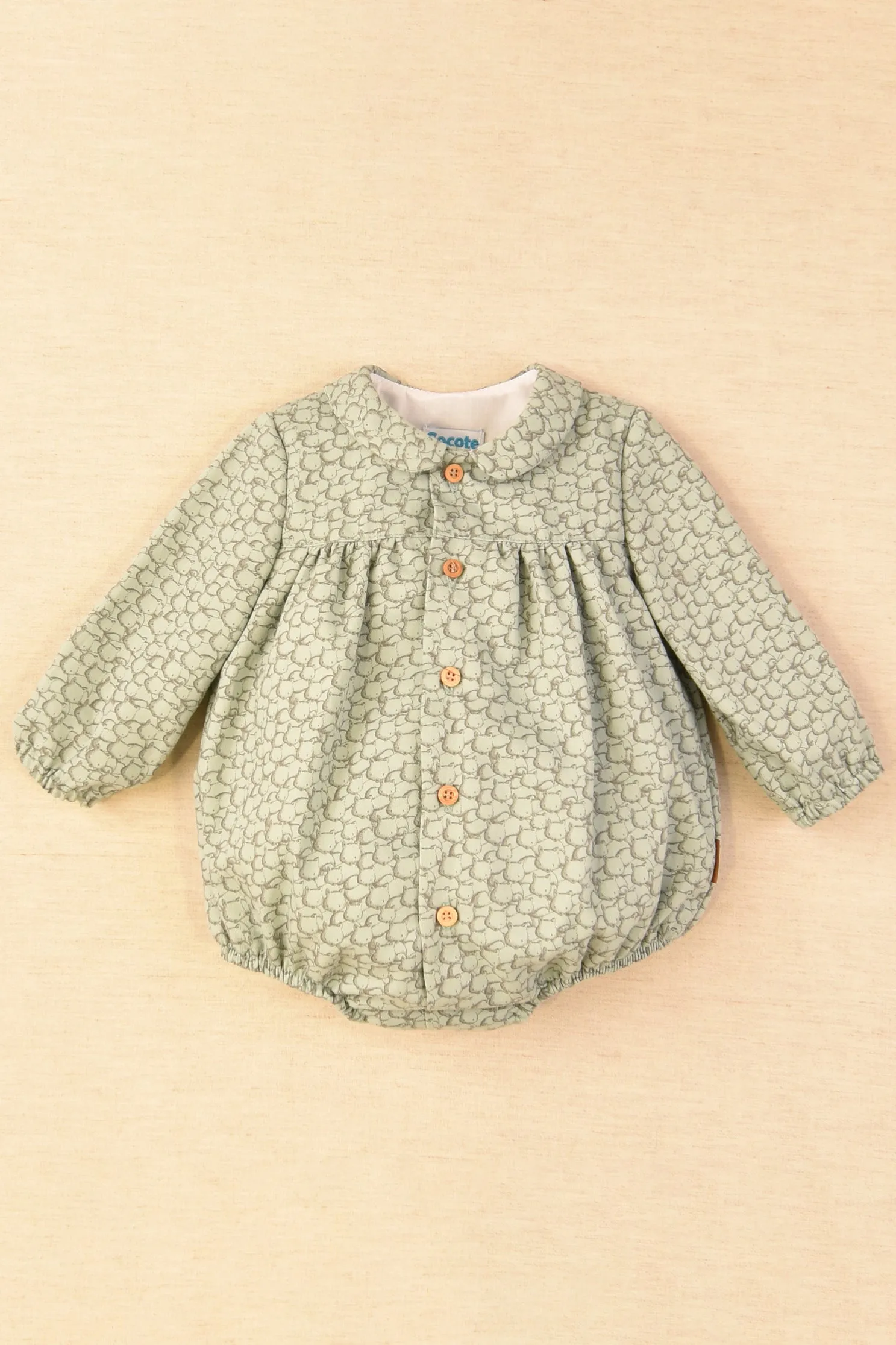 "Bodie" Green Bear Print Romper