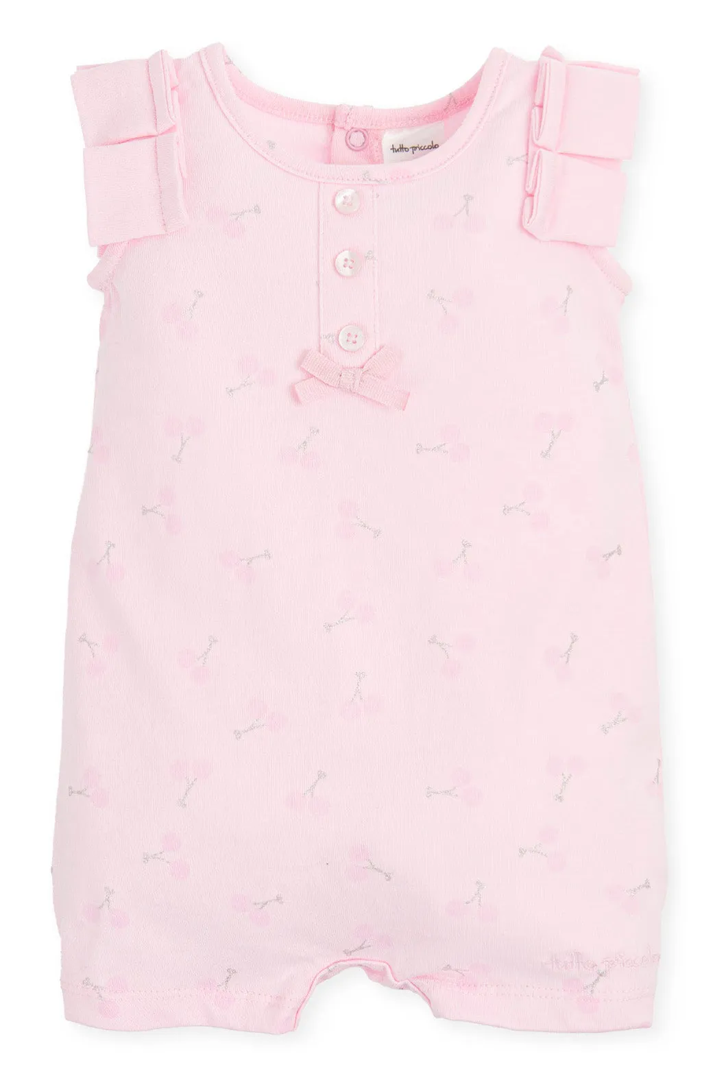 "Franny" Pink Cherry Print Romper