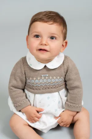 "Leroy" Taupe Alpaca Wool Bunny Romper