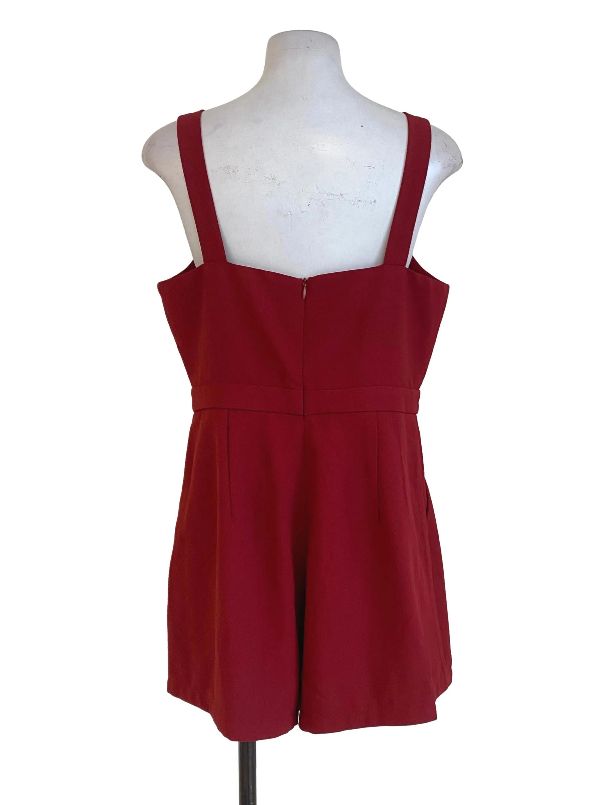 Red Textured Rompers