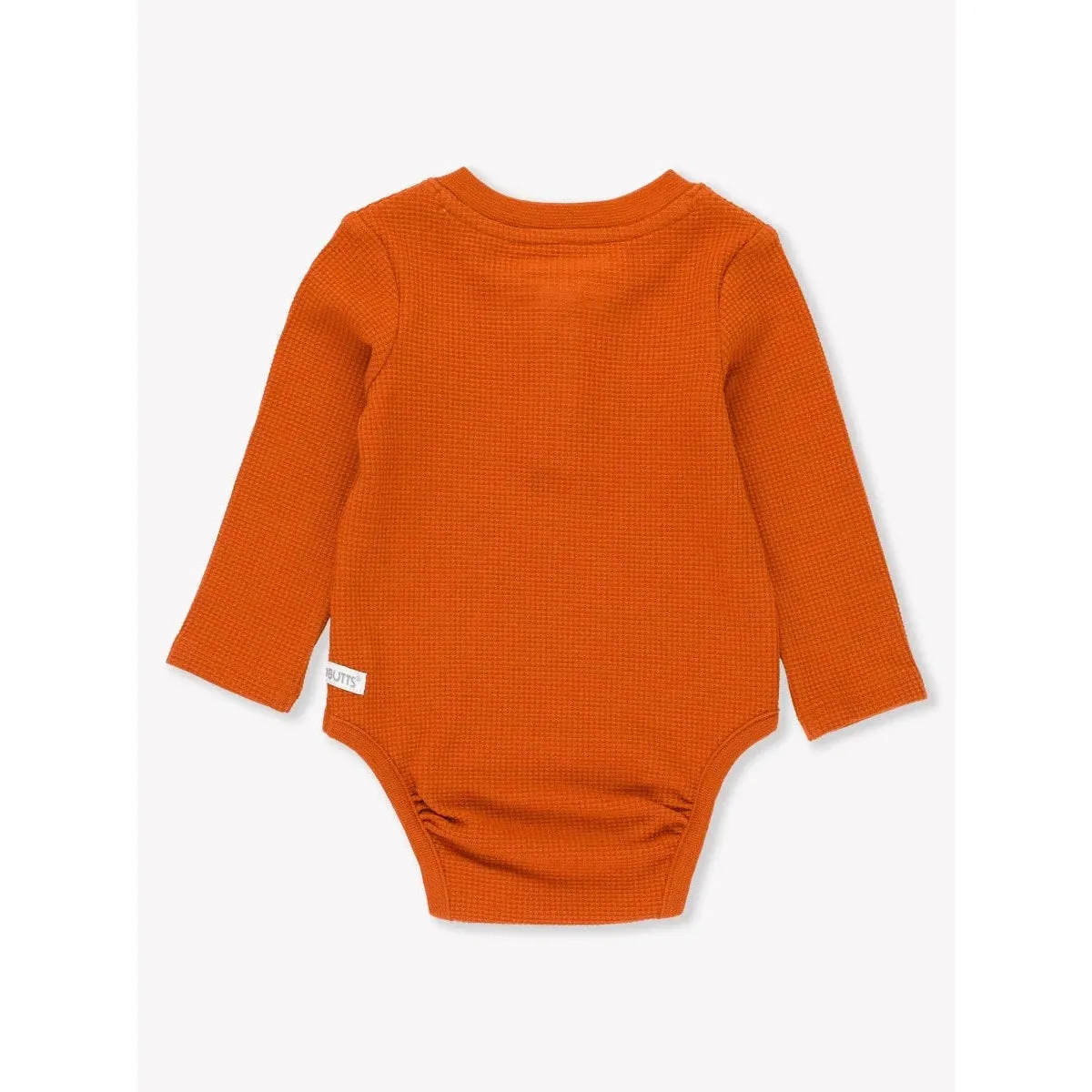 RuggedButts Rust Waffle Knit Henley Bodysuit