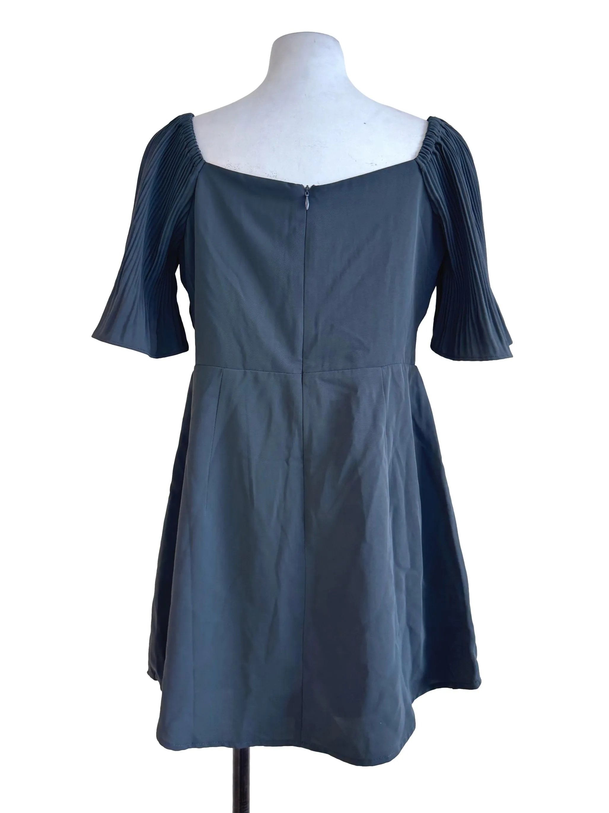 Shadow Grey Pleated Rompers