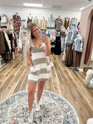 Shannon Stripe Romper Dress