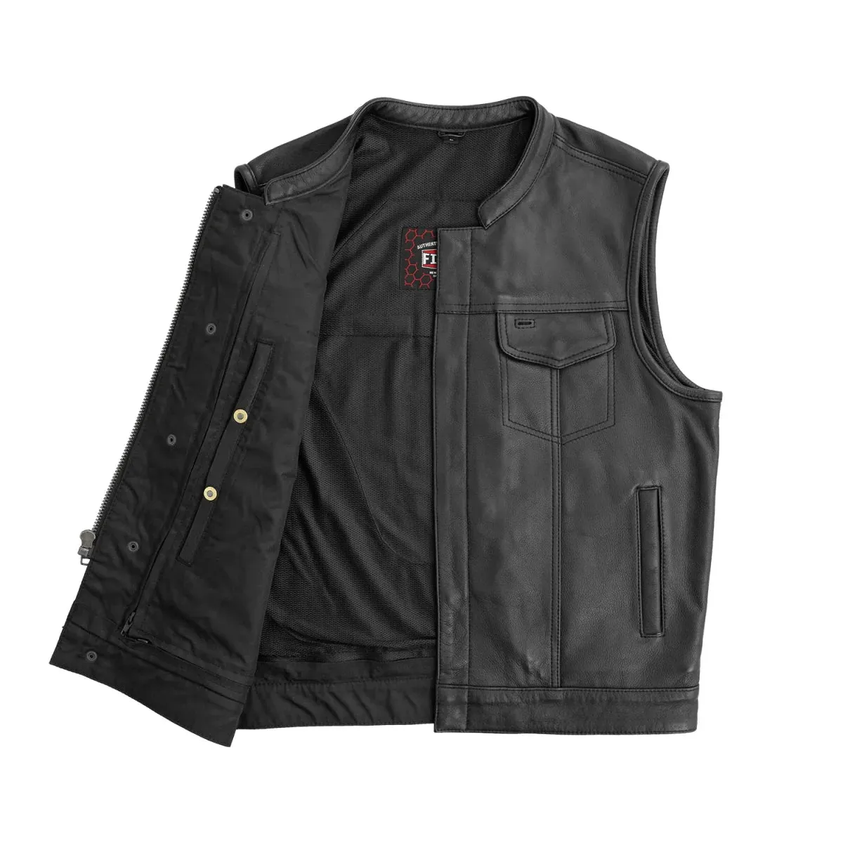 Sharp Shooter Men's Motorcycle Leather Vest - Extreme Biker Leather