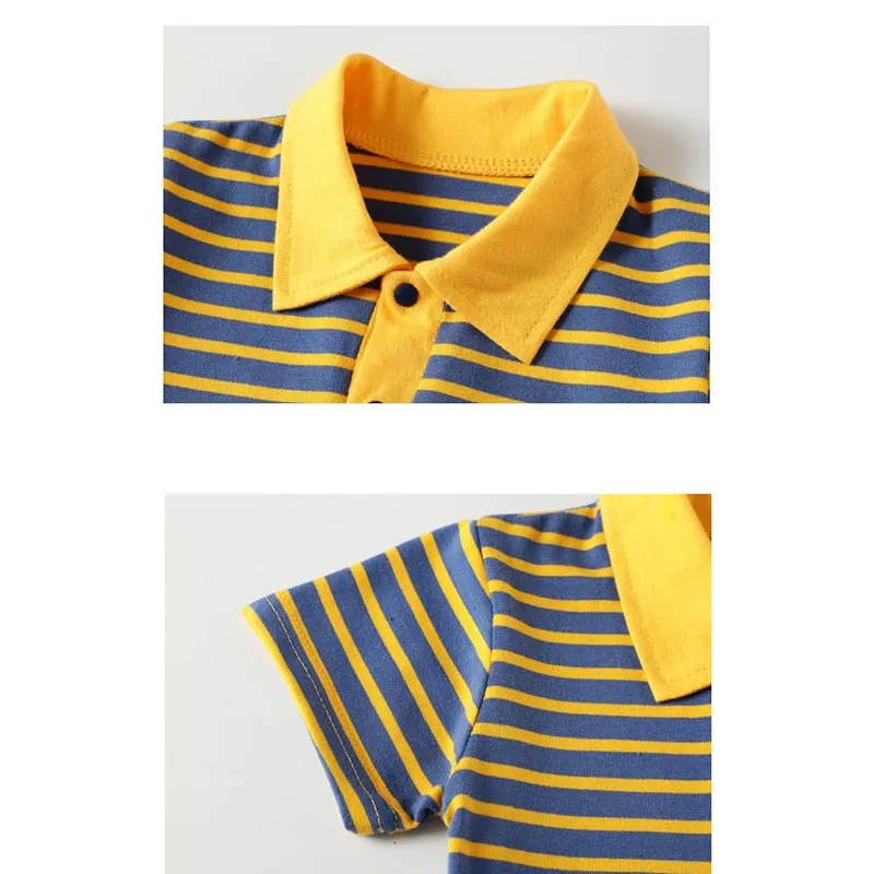 Short Sleeve Baby Romper Yellow
