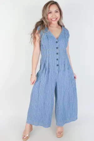 SLEEVELESS BUTTON DOWN JUMPSUIT