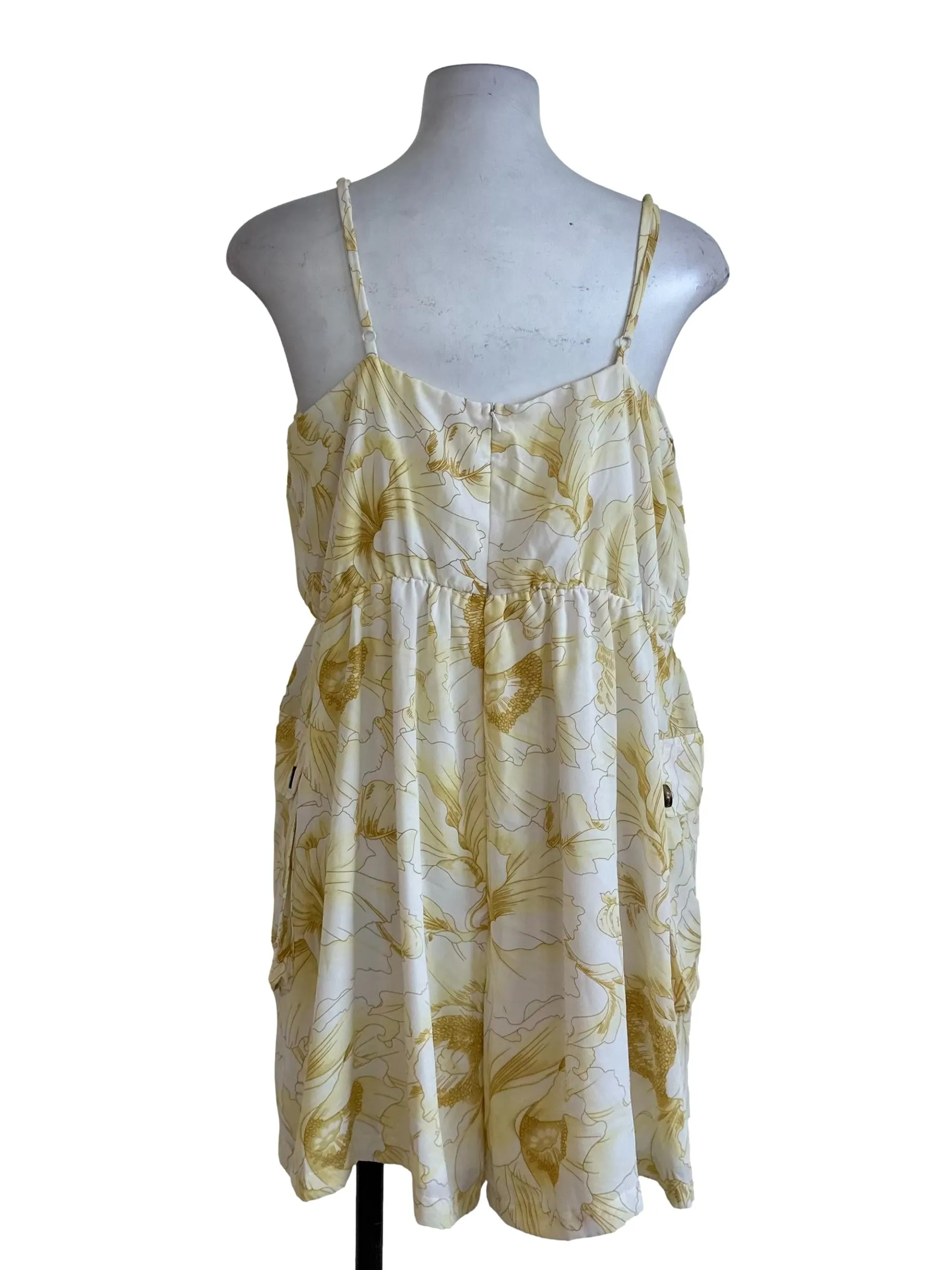 Soft Yellow Floral Button Rompers
