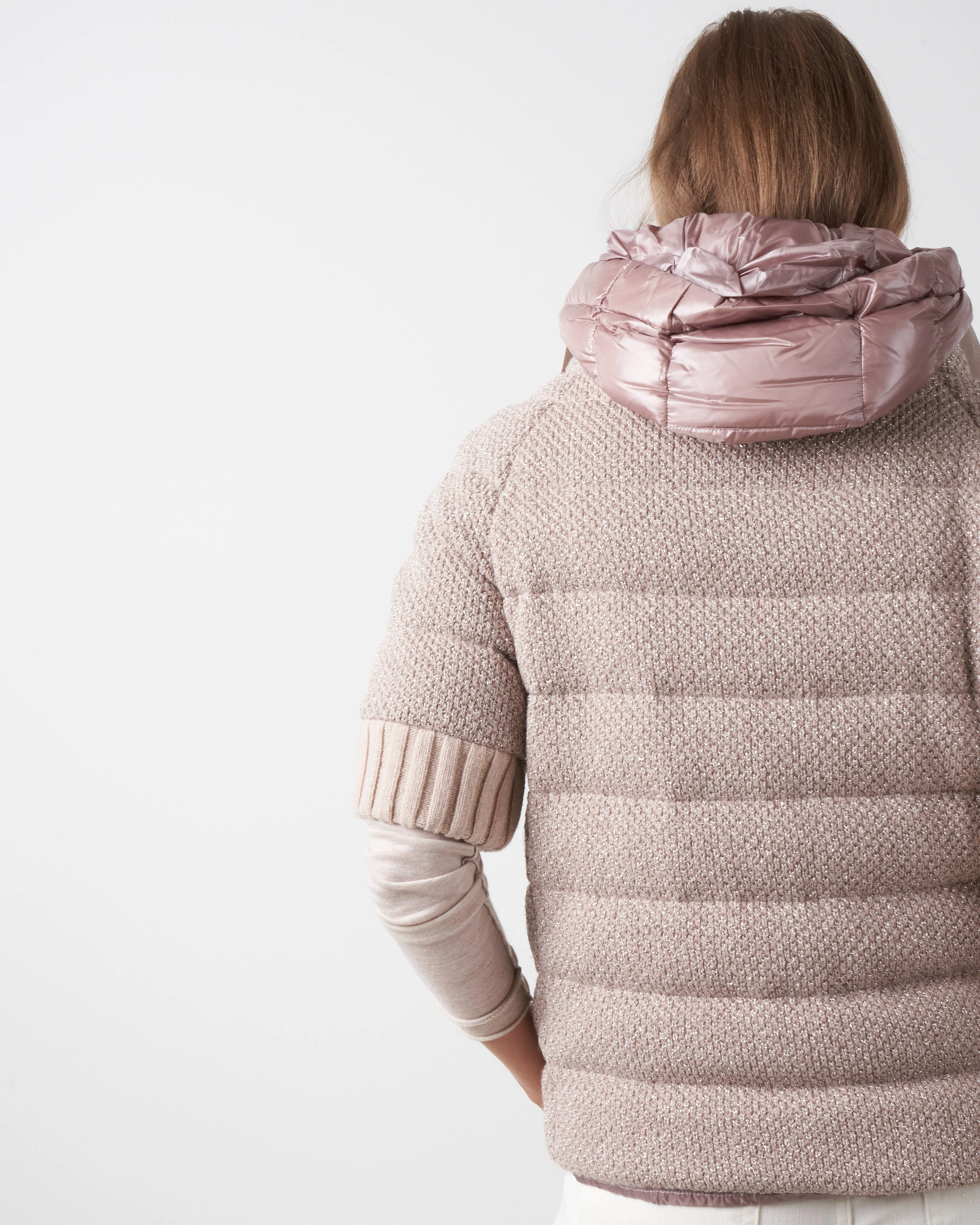 sparkly knit cap sleeve - blush