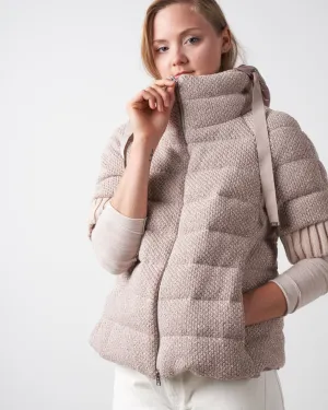 sparkly knit cap sleeve - blush