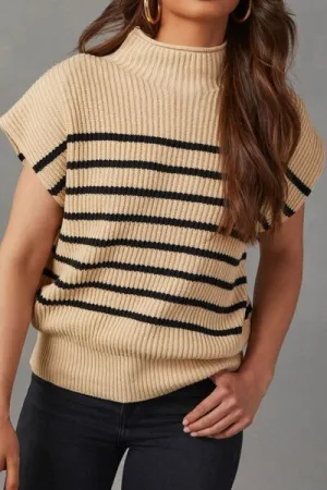 Sullivan Striped Mock Neck Sweater Vest