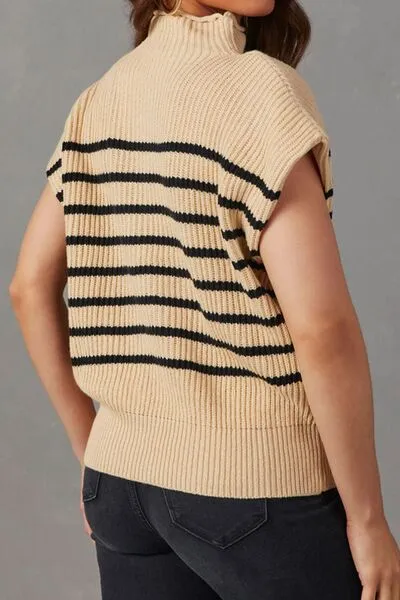 Sullivan Striped Mock Neck Sweater Vest
