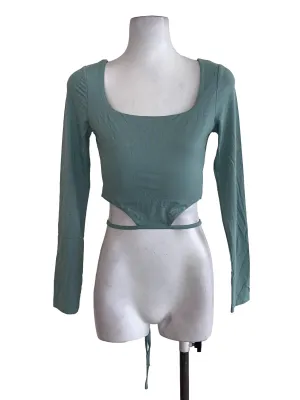 Teal Square Neck Top