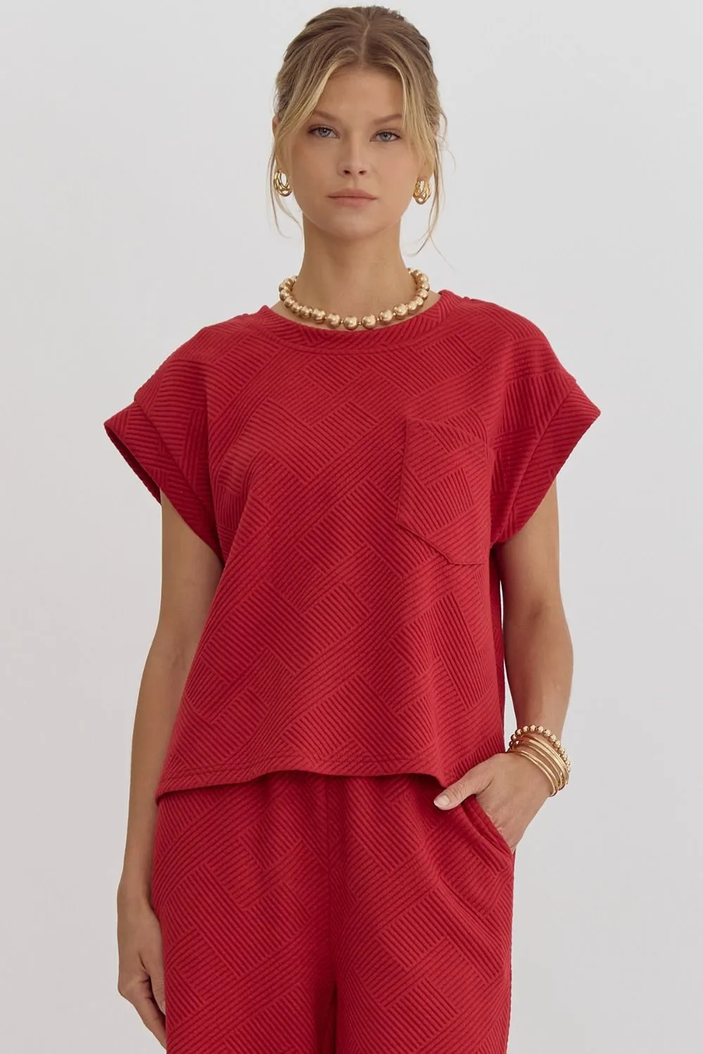 Textured Cropped Top